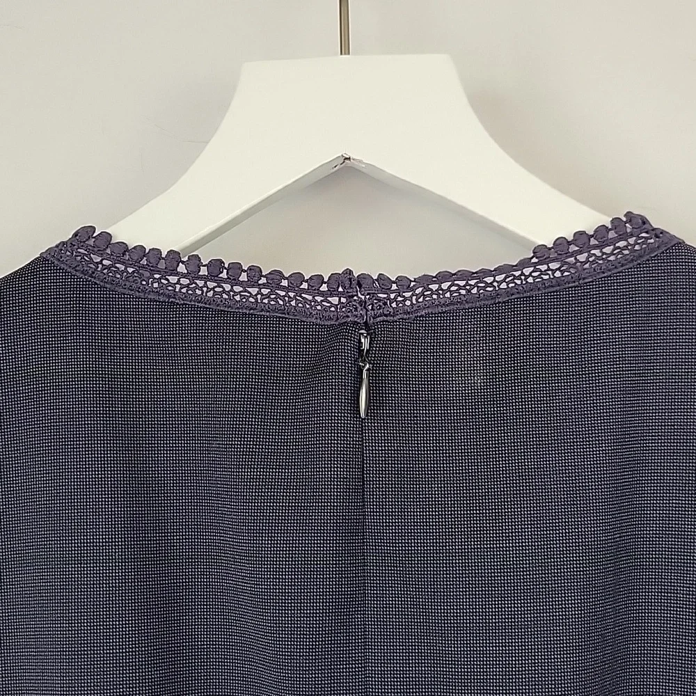 Elie Tahari Emory Wool Sheath Dress Grayed Navy Size 4 - Picture 11 of 15